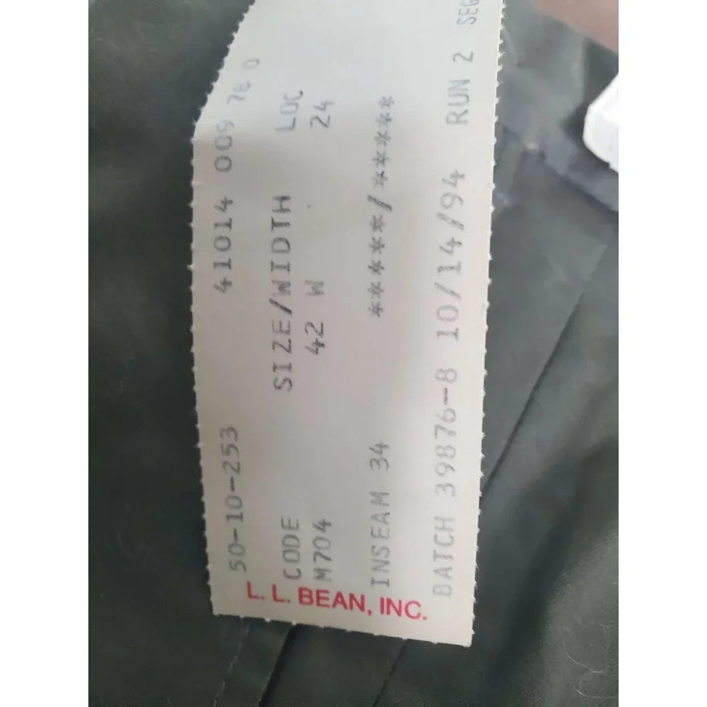 L.L. Bean‎ Men's Dress Pants Size 42W Inseam 34 Gray Cotton